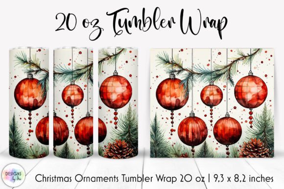 20 Oz Tumbler Wrap with Christmas Bulbs | Graphics Review