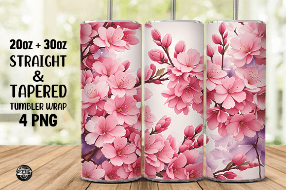 A Cherry Blossom Graphics Design for Stylish Tumbler Wraps
