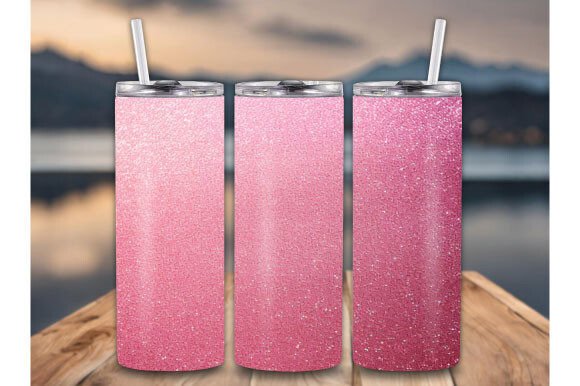 A Pink Glitter Ombre Graphics Gem for Tumbler Print Templates