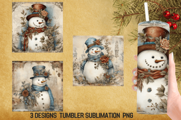 A Review of Vintage Snowman Tumbler Graphics for Crafts