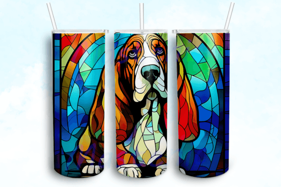 Basset Hound Tumbler Sublimation Graphics for Crafts
