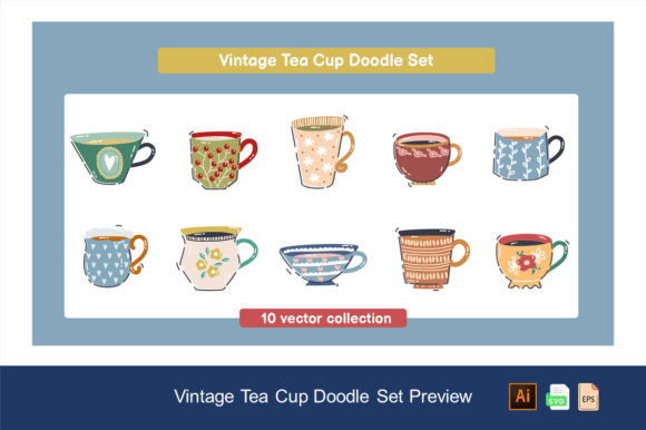 Beyond Clipart: Vintage Tea Cup Graphics for Real Branding