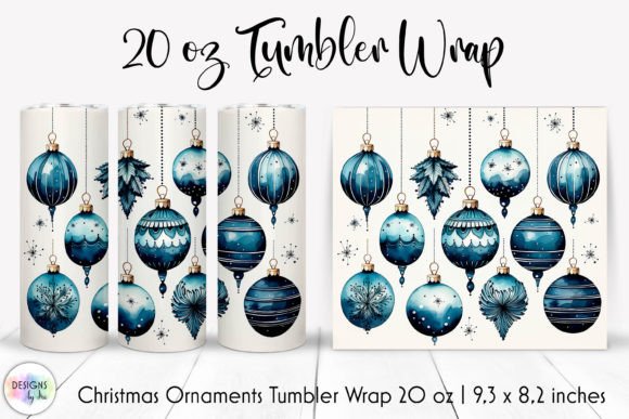 Christmas Ornaments Pattern: Tumbler Wraps & Graphics