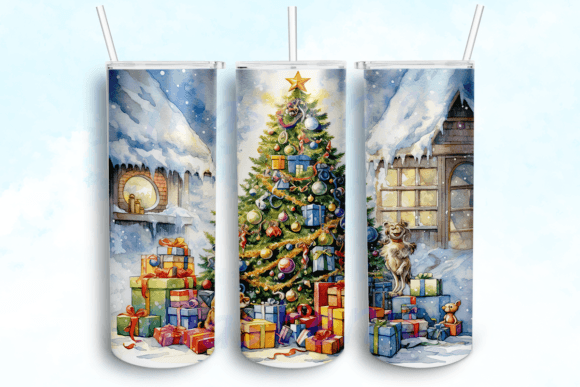 Christmas Tree Tumbler Sublimation Graphics for Crafts
