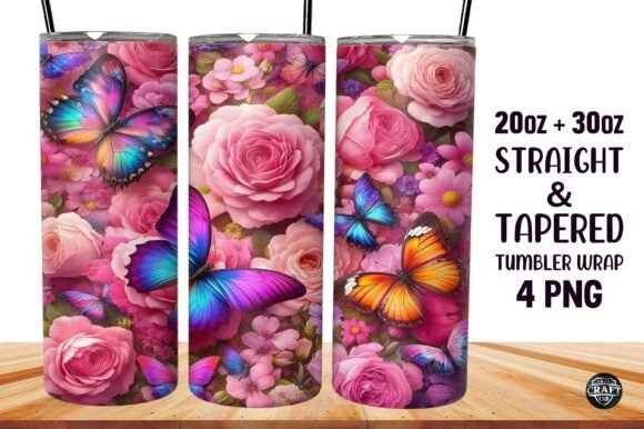 Crafting Elegance: A Pink Butterfly Tumbler Design Review