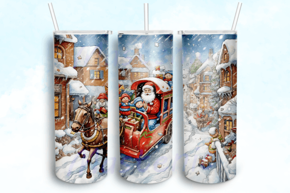 Enchanted Santa's Workshop Tumbler Graphics for Crafts