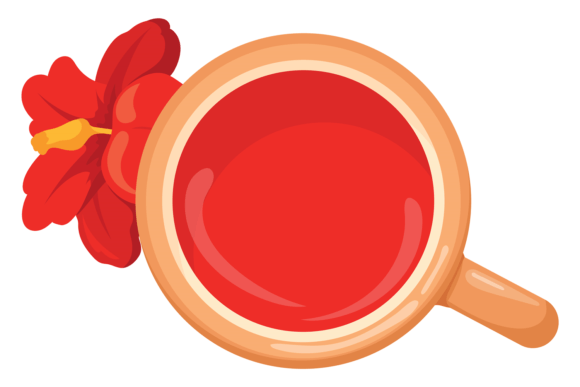 Hibiscus Tea Cup: An Elegant Illustration for Crafters