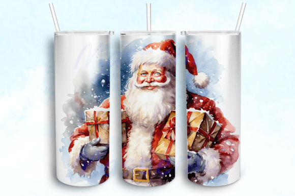 Jolly Santa Claus Portrait Tumbler PNG for Crafts & Graphics