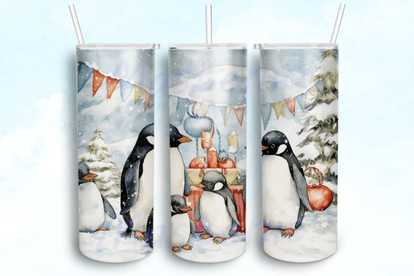Magical Winter Penguins Tumbler: Graphics & Crafts