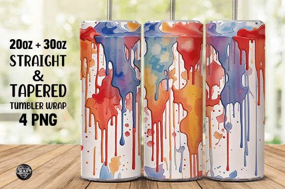 Reviewing a Watercolor Dripping Tumbler Wrap for Digital Sellers