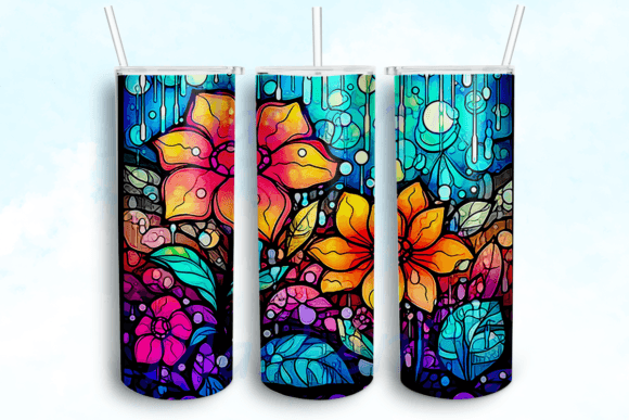 Springtime Showers Stained Tumbler PNG: Graphics & Crafts